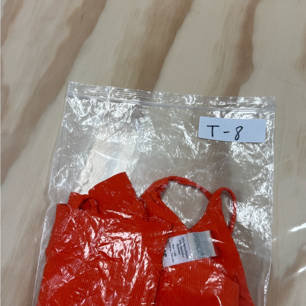 L*Space Vibrant Orange Ribbed 2 Piece Swimsuit - Picture 9 of 9